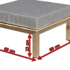 OUTFLEXX Hocker, silber/grau, Edelstahl/Teakholz/Textil, 69 x 69 x 29 cm, FSC®-zertifiziertes Produkt