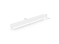 OUTFLEXX Icon Beistelltisch, schwarz/natur, Alu/zertifiziertes Teakholz, 204 x 30 x 14 cm, witterungsbeständig, zertifiziert, FSC®-zertifiziertes Produkt