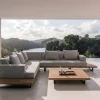 OUTFLEXX Icon Gartenlounge, hellgrau, Alu/Olefin, Tisch 120 x 120 cm, inkl. 5 Dekokissen, FSC®-zertifiziertes Produkt