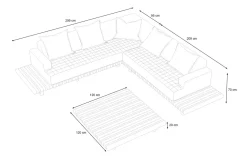 OUTFLEXX Icon Gartenlounge, hellgrau, Alu/Olefin, Tisch 120 x 120 cm, inkl. 5 Dekokissen, FSC®-zertifiziertes Produkt