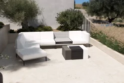 OUTFLEXX Jewel Gartenlounge für 5-6 Personen, anthrazit/hellgrau, Alu/Polyester, inkl. Beistelltisch