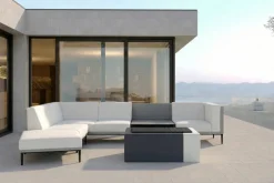 OUTFLEXX Jewel Gartenlounge für 5-6 Personen, anthrazit/hellgrau, Alu/Polyester, inkl. Beistelltisch