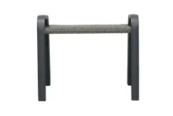 OUTFLEXX Kiribati Fußhocker, grau, Aluminium/Polyrattan, 59x50x49,5 cm