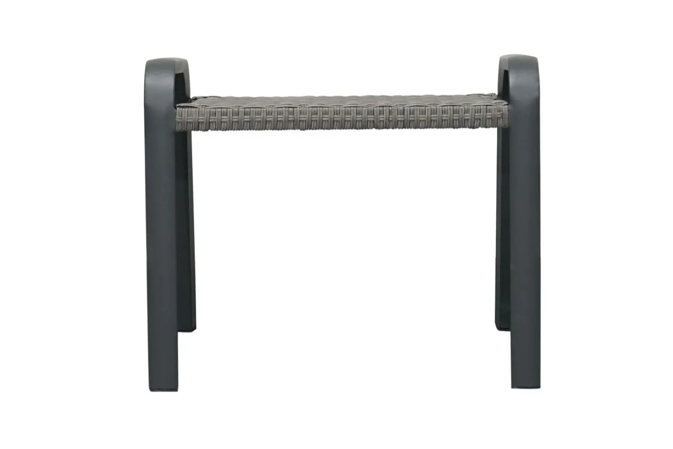 OUTFLEXX Kiribati Fußhocker, grau, Aluminium/Polyrattan, 59x50x49,5 cm