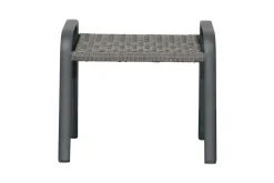 OUTFLEXX Kiribati Fußhocker, grau, Aluminium/Polyrattan, 59x50x49,5 cm