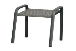 OUTFLEXX Kiribati Fußhocker, grau, Aluminium/Polyrattan, 59x50x49,5 cm