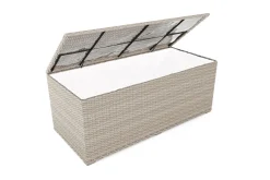 OUTFLEXX Kissenbox, beige, Polyrattan/Aluminium, 203 x 92 x 75 cm, witterungsbeständig, pflegeleicht, wasserabweisend
