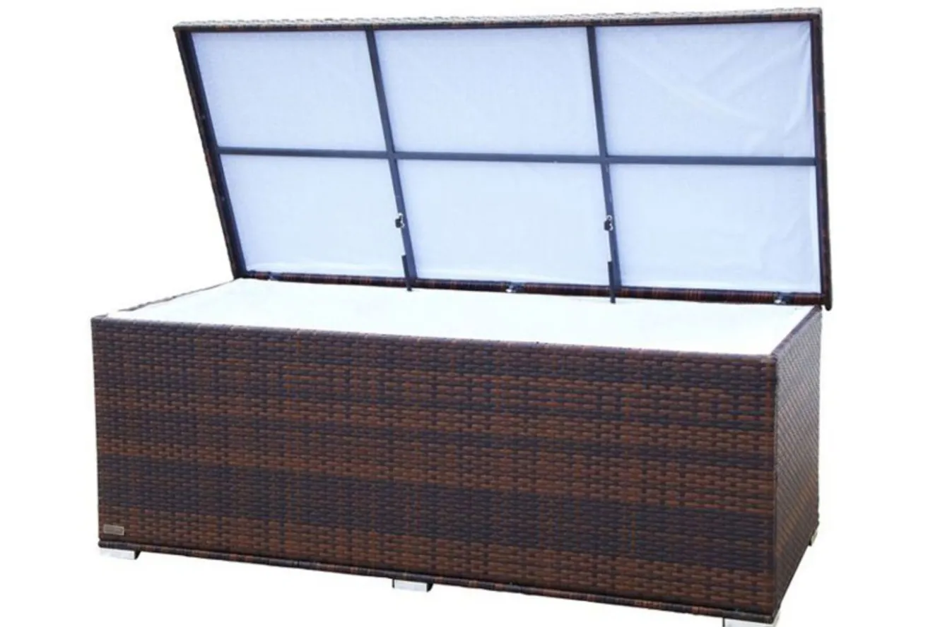 OUTFLEXX Kissenbox, braun marmoriert, Polyrattan, 204x94x75cm