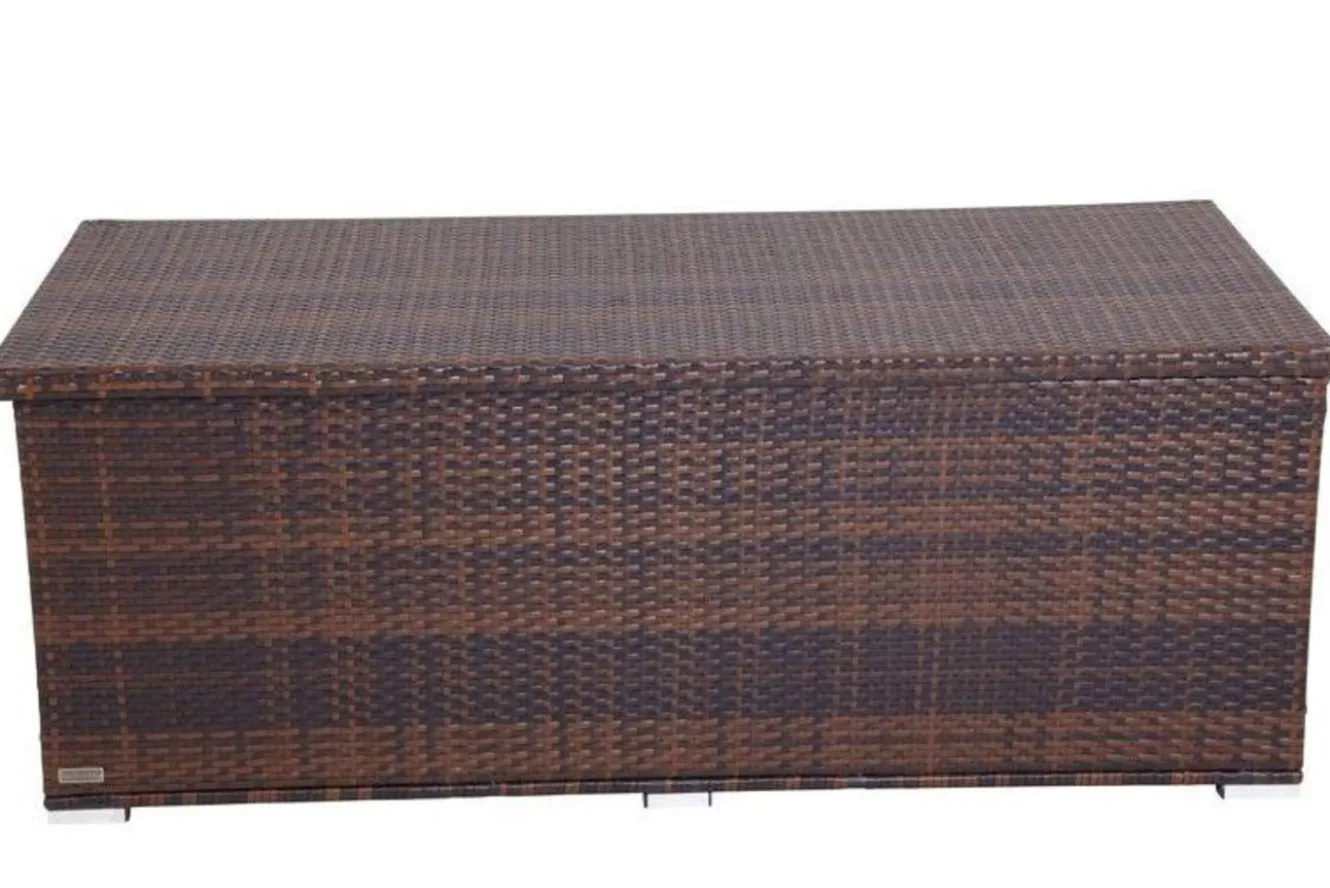 OUTFLEXX Kissenbox, braun marmoriert, Polyrattan, 204x94x75cm