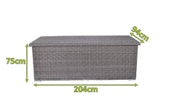 OUTFLEXX Kissenbox L, grau, Polyrattan, 204x94x75cm