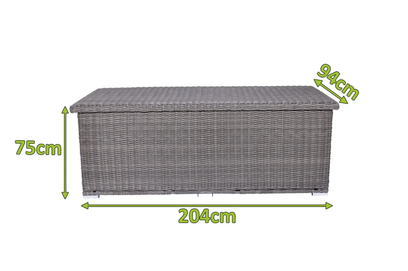 OUTFLEXX Kissenbox L, grau, Polyrattan, 204x94x75cm