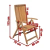 OUTFLEXX Klappsessel, natur, Akazie, 60 x 70 x 113 cm, verstellbar, FSC®-zertifiziertes Produkt
