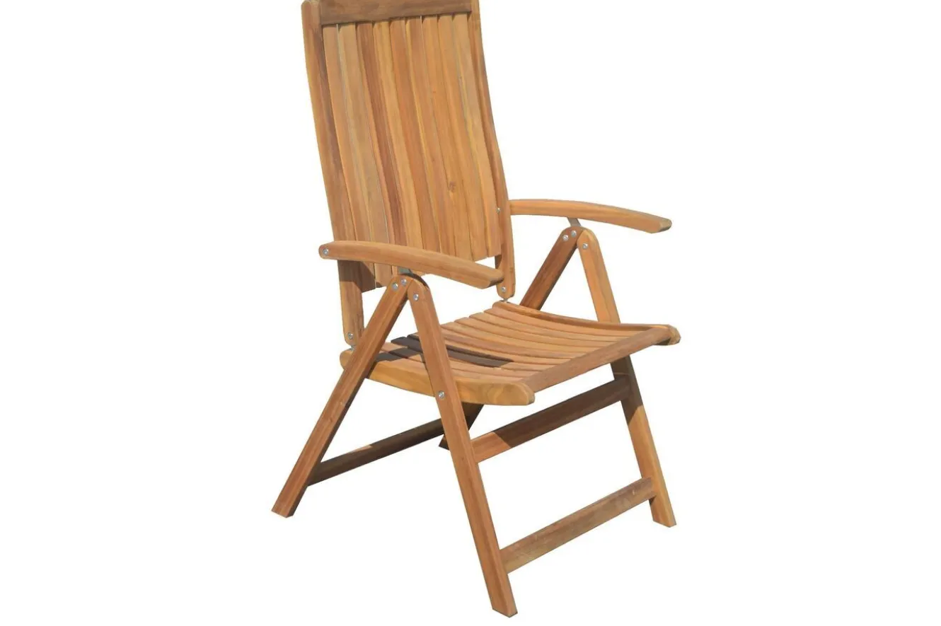 OUTFLEXX Klappsessel, natur, Akazie, 60 x 70 x 113 cm, verstellbar, FSC®-zertifiziertes Produkt