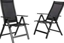 OUTFLEXX Klappstuhl, anthrazit matt/schwarz, Alu/Textilene, 60x70x106cm, 7-fach verstellbar