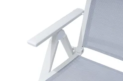 OUTFLEXX Klappstuhl, creme/weiß, Aluminium, 7-fach verstellbar, witterungsbeständig, hohe Belastbarkeit