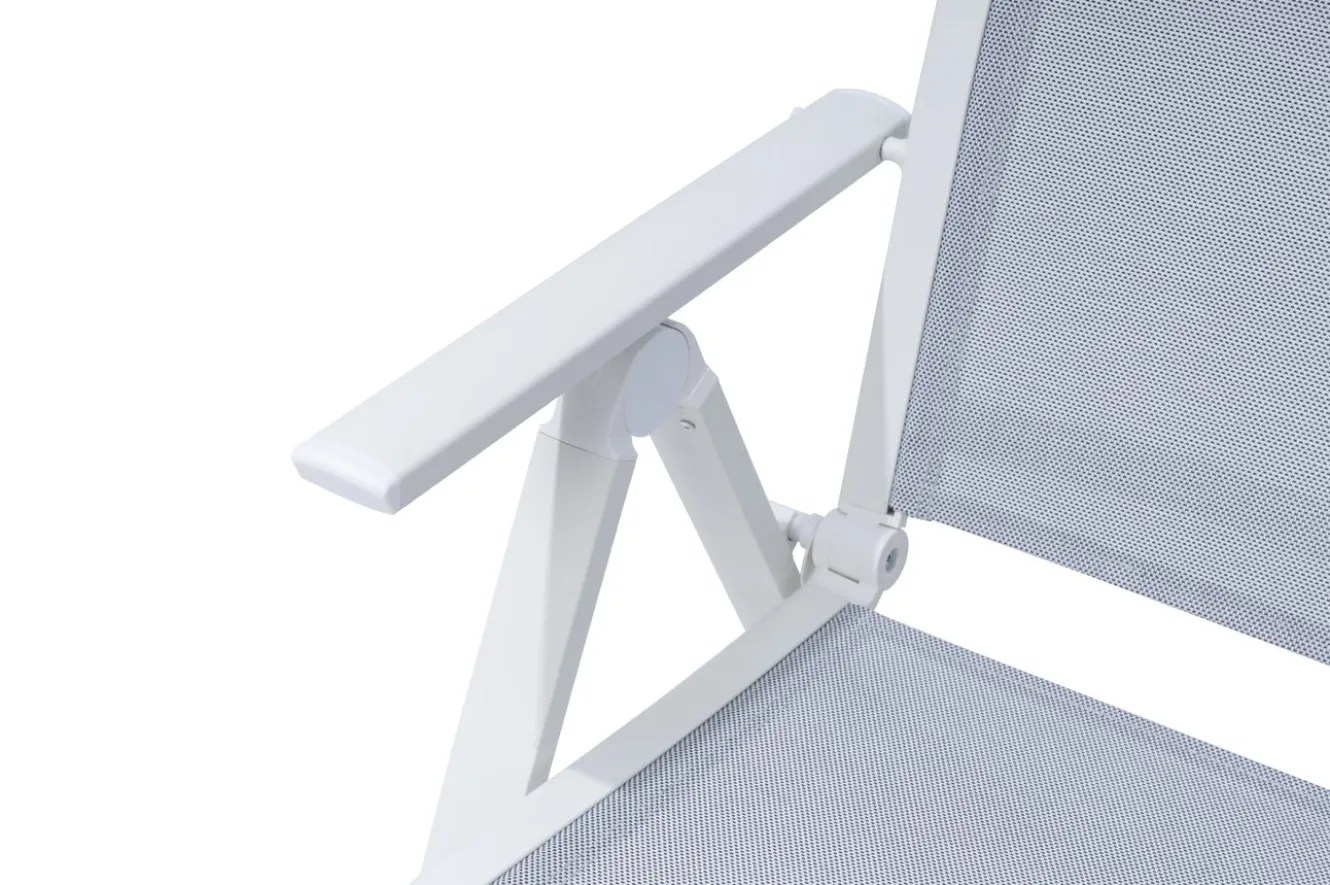 OUTFLEXX Klappstuhl, creme/weiß, Aluminium, 7-fach verstellbar, witterungsbeständig, hohe Belastbarkeit