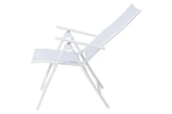 OUTFLEXX Klappstuhl, creme/weiß, Aluminium, 7-fach verstellbar, witterungsbeständig, hohe Belastbarkeit