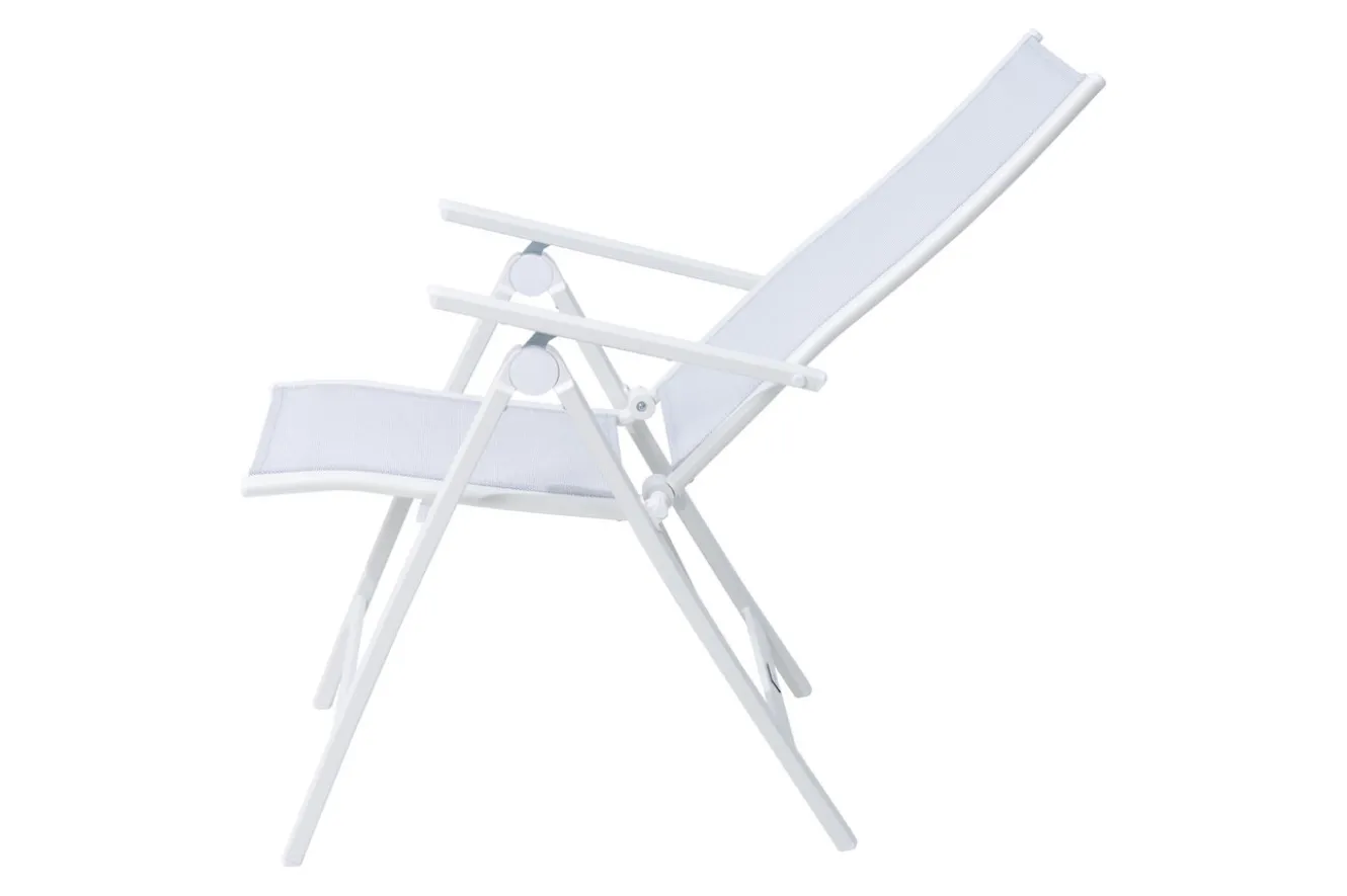 OUTFLEXX Klappstuhl, creme/weiß, Aluminium, 7-fach verstellbar, witterungsbeständig, hohe Belastbarkeit