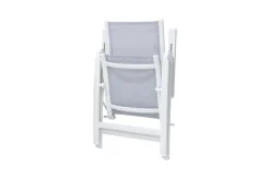 OUTFLEXX Klappstuhl, creme/weiß, Aluminium, 7-fach verstellbar, witterungsbeständig, hohe Belastbarkeit