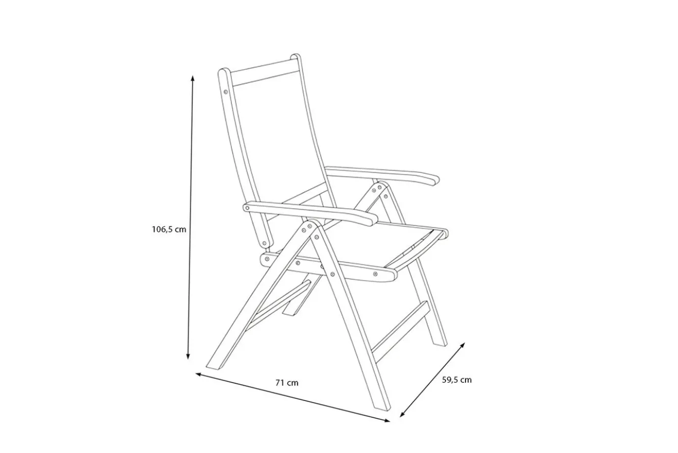 OUTFLEXX Klappstuhl, 5-fach verstellbar, Akazie FSC®-zertifiziert, 60x71x107cm