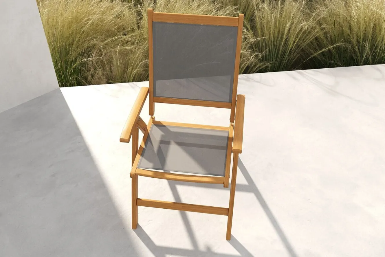 OUTFLEXX Klappstuhl, 5-fach verstellbar, Akazie FSC®-zertifiziert, 60x71x107cm