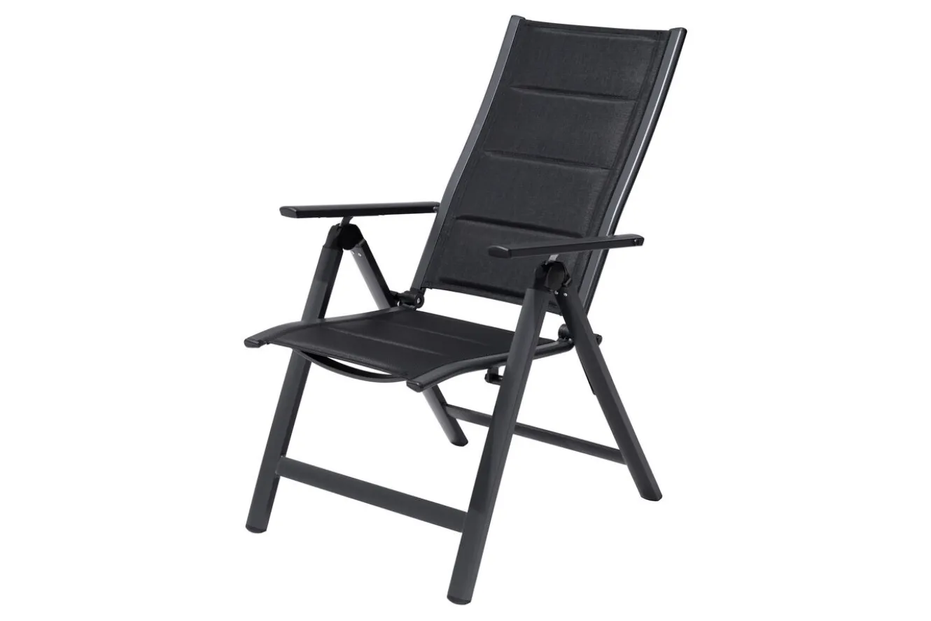 OUTFLEXX Klappstuhl, padded, schwarz, Aluminium, klappbar, pulverbeschichtet, robust, leichte Handhabung