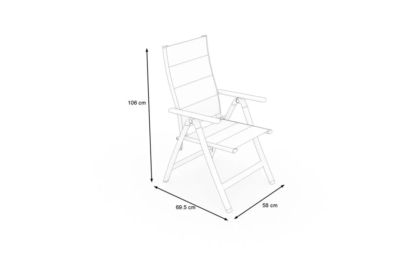 OUTFLEXX Klappstuhl, padded, schwarz, Aluminium, klappbar, pulverbeschichtet, robust, leichte Handhabung