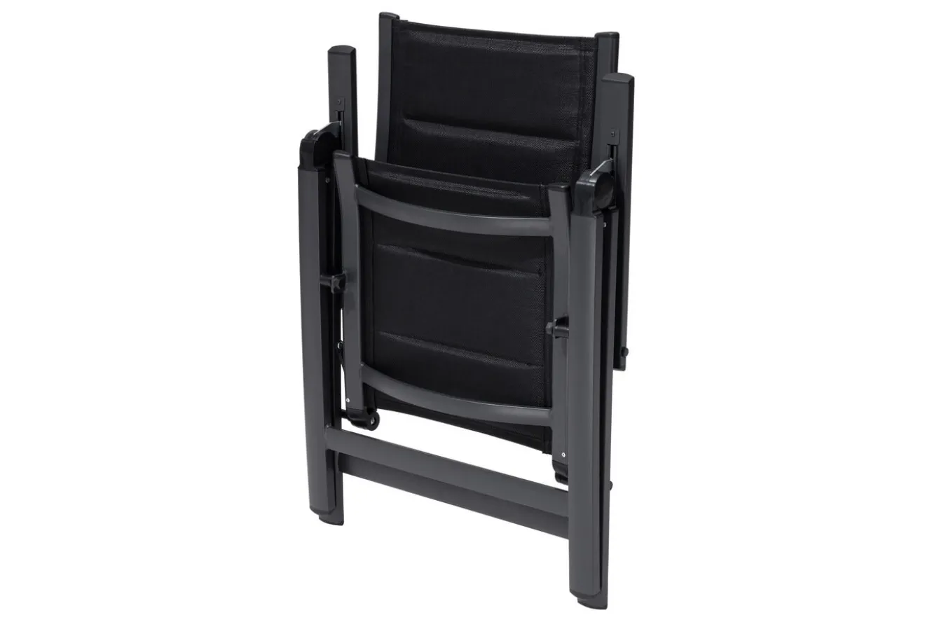 OUTFLEXX Klappstuhl, padded, schwarz, Aluminium, klappbar, pulverbeschichtet, robust, leichte Handhabung