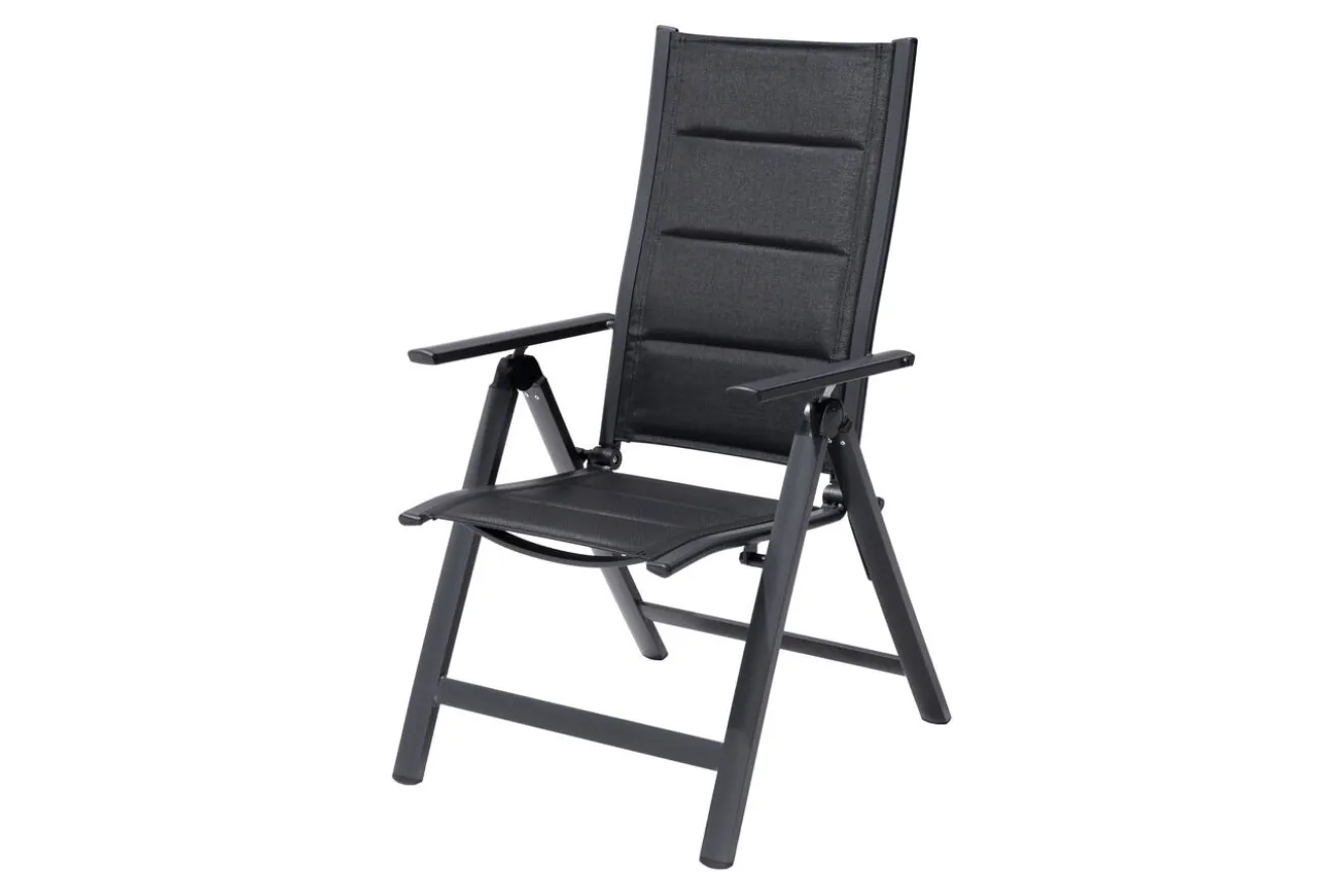 OUTFLEXX Klappstuhl, padded, schwarz, Aluminium, klappbar, pulverbeschichtet, robust, leichte Handhabung