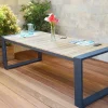 OUTFLEXX Kona Esstisch, dark grey/natur, Alu/recyceltes Teak, 240x100x76cm, rustikal gebürstet, U-Gestell, FSC®-zertifiziertes Produkt