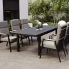OUTFLEXX Korba Garten-Essgruppe, 6 Personen, ausziehbarer Tisch 180–240 cm, Aluminium/Teak, inkl. Polster