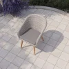 OUTFLEXX Kota Cocktail-Sessel, grau-meliert, Akazie/Polyrattan, 60x65x84 cm, inkl. Auflage, FSC®-zertifiziertes Produkt