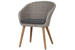 OUTFLEXX Kota Garten-Essgruppe, grau/natur, Akazie/Polyrattan/Alu, Ausziehbarer Tisch 180/220/260 x 100 cm, 8 Sessel, FSC®-zertifiziertes Produkt