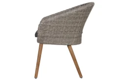 OUTFLEXX Kota Garten-Essgruppe, grau/natur, Akazie/Polyrattan/Alu, Ausziehbarer Tisch 180/220/260 x 100 cm, 8 Sessel, FSC®-zertifiziertes Produkt