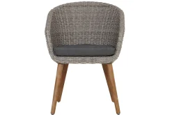 OUTFLEXX Kota Garten-Essgruppe, 6 Personen, ausziehbarer Tisch 180–260 cm, Akazie FSC®-zertifiziert/Polyrattan