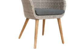 OUTFLEXX Kota Garten-Essgruppe, grau/natur, Akazie/Polyrattan/Alu, Ausziehbar, 180/240 x 100 cm Tisch, 6 Sessel, FSC®-zertifiziertes Produkt