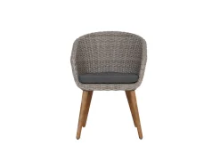 OUTFLEXX Kota Garten-Essgruppe, grau/natur, Akazie/Polyrattan/Alu, Ausziehbar, 180/240 x 100 cm Tisch, 6 Sessel, FSC®-zertifiziertes Produkt