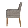 OUTFLEXX Kota Landhaussessel, grau-meliert, Alu/Akazie/Polyrattan, 60x65x94 cm, inkl. Auflagen, FSC®-zertifiziertes Produkt