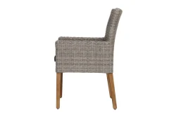 OUTFLEXX Kota Landhaussessel, grau-meliert, Alu/Akazie/Polyrattan, 60x65x94 cm, inkl. Auflagen, FSC®-zertifiziertes Produkt