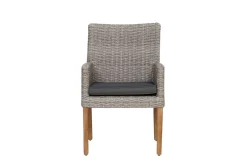 OUTFLEXX Kota Landhaussessel, grau-meliert, Alu/Akazie/Polyrattan, 60x65x94 cm, inkl. Auflagen, FSC®-zertifiziertes Produkt