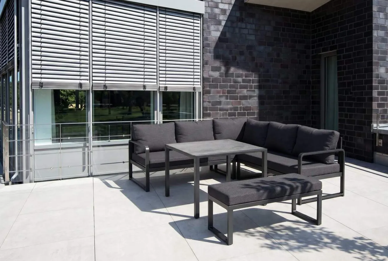 OUTFLEXX Laguna Gartenlounge, dunkelgrau, Aluminium/Polyester, pulverbeschichtet