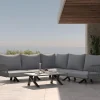 OUTFLEXX Laguna Gartenlounge, anthrazit/grau, Aluminium/Rope-Geflecht, pulverbeschichtet, inkl. Kissen