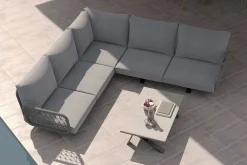 OUTFLEXX Laguna Gartenlounge, anthrazit/grau, Aluminium/Rope-Geflecht, pulverbeschichtet, inkl. Kissen