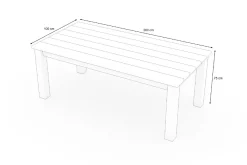 OUTFLEXX Laredo Loft Esstisch, Akazie in Teakoptik, 200 x 100 cm, gebürstet, witterungsbeständig, hohe Belastbarkeit, FSC®-zertifiziertes Produkt
