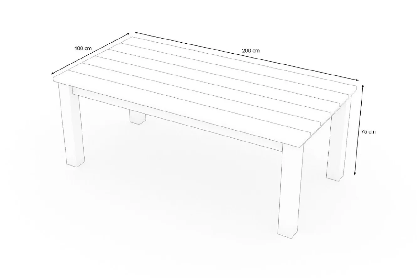 OUTFLEXX Laredo Loft Esstisch, Akazie in Teakoptik, 200 x 100 cm, gebürstet, witterungsbeständig, hohe Belastbarkeit, FSC®-zertifiziertes Produkt