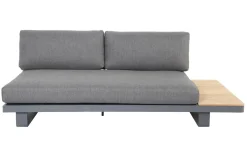 OUTFLEXX Las Vegas Ecklounge, anthrazit/grau, Alu/Teak, 5 Personen, Tisch 130x95 cm, FSC®-zertifiziertes Produkt