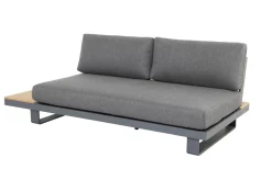 OUTFLEXX Las Vegas Ecklounge, anthrazit/grau, Alu/Teak, 5 Personen, Tisch 130x95 cm, FSC®-zertifiziertes Produkt