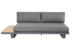 OUTFLEXX Las Vegas Ecklounge, anthrazit/grau, Alu/Teak, 5 Personen, Tisch 130x95 cm, FSC®-zertifiziertes Produkt
