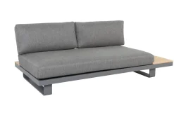 OUTFLEXX Las Vegas Ecklounge, anthrazit/grau, Alu/Teak, 5 Personen, Tisch 130x95 cm, FSC®-zertifiziertes Produkt