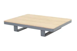 OUTFLEXX Las Vegas Ecklounge, anthrazit/grau, Alu/Teak, 5 Personen, Tisch 130x95 cm, FSC®-zertifiziertes Produkt